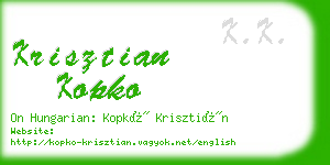 krisztian kopko business card